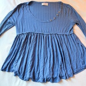 Sugar Blue Tunic with Button Detail
